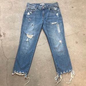 ZARA size 6 loose ripped blue jeans